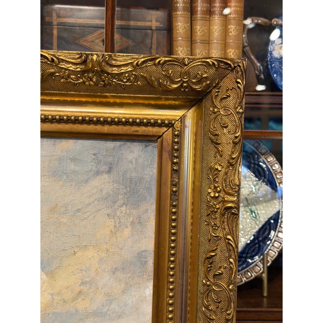 This beautiful English 19th Century oil on canvas is ready for your home! Across an expansive canal, a cityscape with...