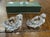 DAUM crystal salt and pepper shaker set from the 1960s - L=7.5cm, H=2.5cm, W=5.5cm. This piece has an attribution mark, I...