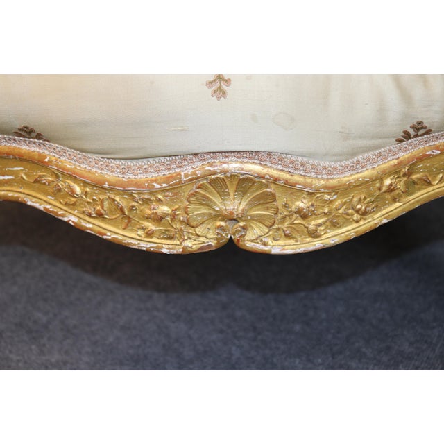 Pair 19th C French Louis XV Style Giltwood Wingback Chairs For Sale - Image 4 of 14