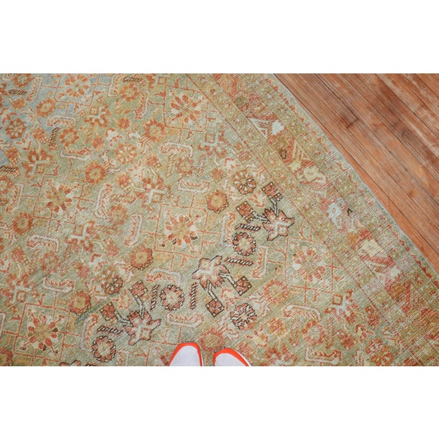 Early 20th Century Antique Zabihi Collection Light Green Gallery Persian Malayer Rug - 5'7" x 10'3" For Sale - Image 5 of 10
