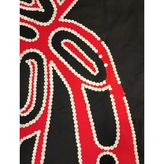 Museum Exhibited 1920s Native American Child's Button Blanket | Northwest Coast Wolf Crest Regalia | Smithee Collection Nacre Wool Robe For Sale - Image 13 of 14