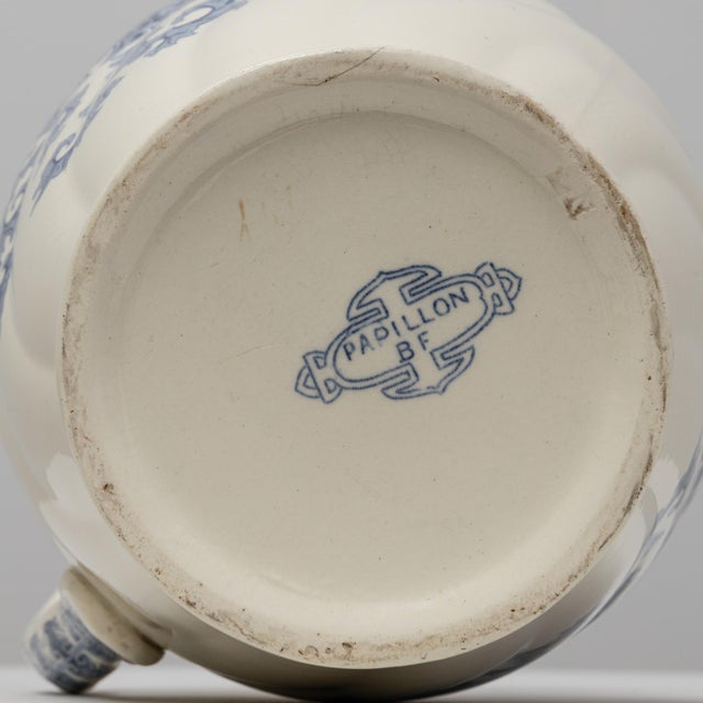 20th Century Belgian Blue Chinoiserie Ceramic Pitcher For Sale - Image 14 of 18