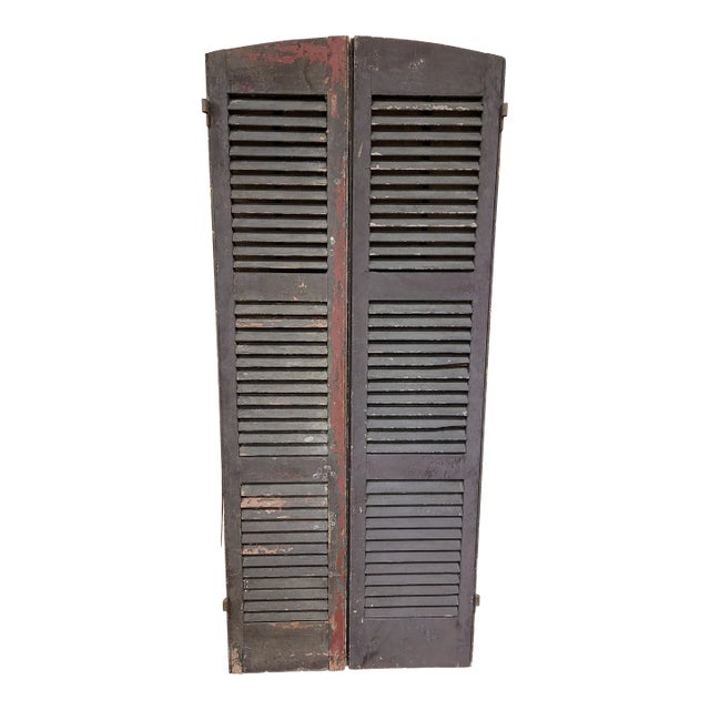 Pair of Tall 18th Century Arch Top Rustic Shutters For Sale