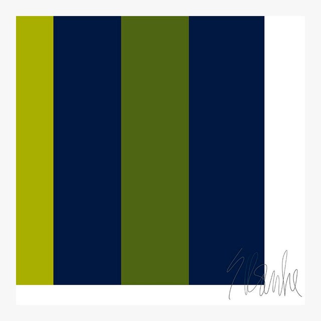 Lime and Deep Navy Hooks Fine Art Print Set 40" X 50" by Liz Roache For Sale - Image 9 of 11