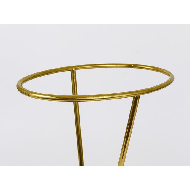 Black Mid-Century Brass and Cast Iron Umbrella Stand in the style of Carl Auböck, Austria, 1950s For Sale - Image 8 of 17