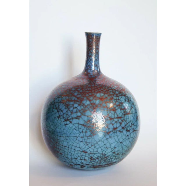 1970s Blue Spherical Vase Sculpture in Ceramic Stoneware by Carlo Zauli, 1970s For Sale - Image 5 of 5