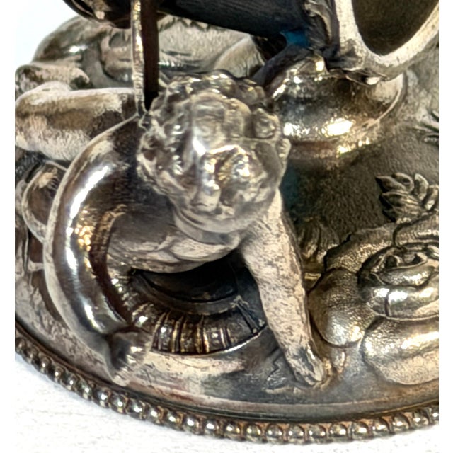Victorian Victorian Figural Winged Cherub Silverplate Napkin Ring by Wilcox Silver Co. For Sale - Image 3 of 8