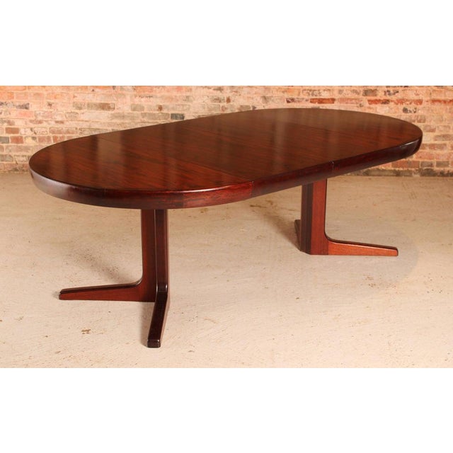Brown Mid-Century Modern Danish Extending Rosewood Dining Table, 1970s For Sale - Image 8 of 15