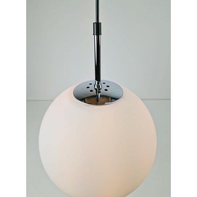 Sphere Pendant in White Satin Opal Glass from Glashütte Limburg, 1970 For Sale - Image 6 of 10