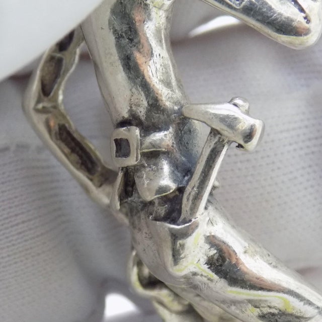 Vintage Italian Handmade Genuine Silver Handyman Carpenter Figurine From Tuscany For Sale - Image 10 of 16