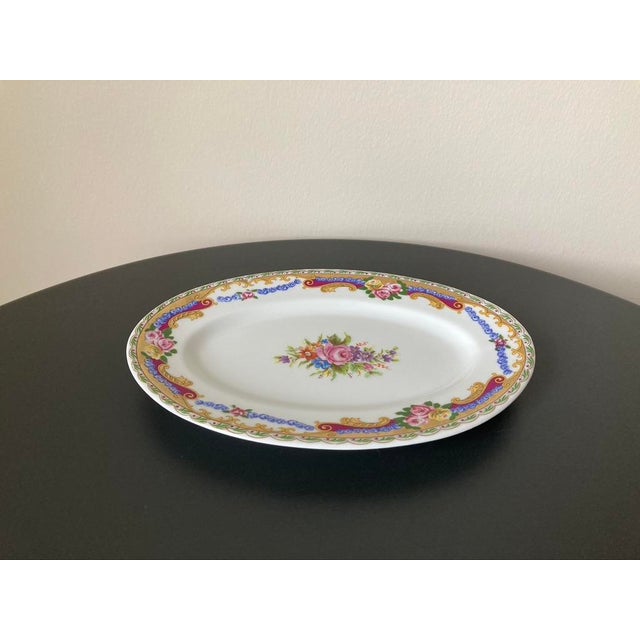 Mid 20th Century Limoges French Roses Oval Porcelain Jewelry Dish With Golden Accents For Sale - Image 5 of 12