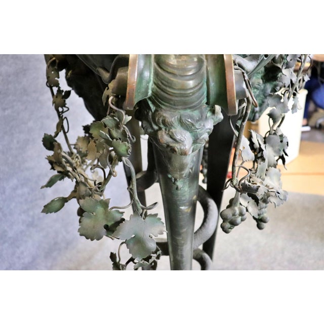 Rams head figural Bronze tall planter. Antique French Art Nouveau Bronze Jardinière on Stand An exquisite late 19th to...