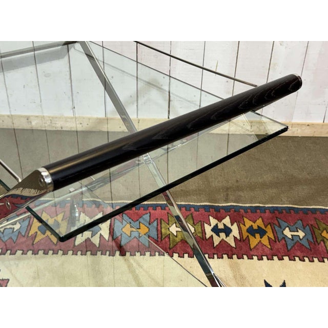 Silver Clear Glass Serving Cart, 1990s For Sale - Image 8 of 16