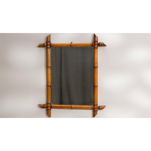 19th Century France Amber Wood Mirror For Sale - Image 9 of 10