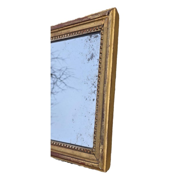 Small Antique Louis Philippe Giltwood Mirror, 1890s For Sale - Image 4 of 6