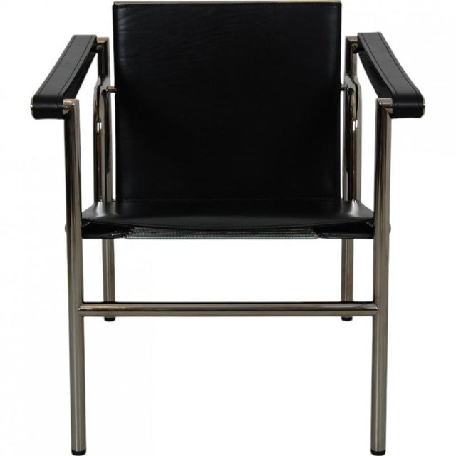 Lc-1 Chair in Black Leather by Le Corbusier For Sale - Image 17 of 17