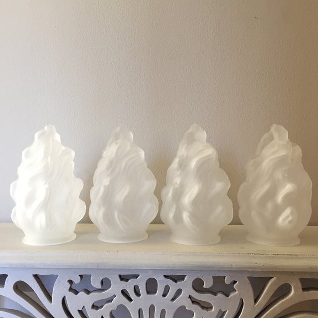 Art Deco Frosted Glass Globe Flame Lamp Shades Set of 4 Chairish