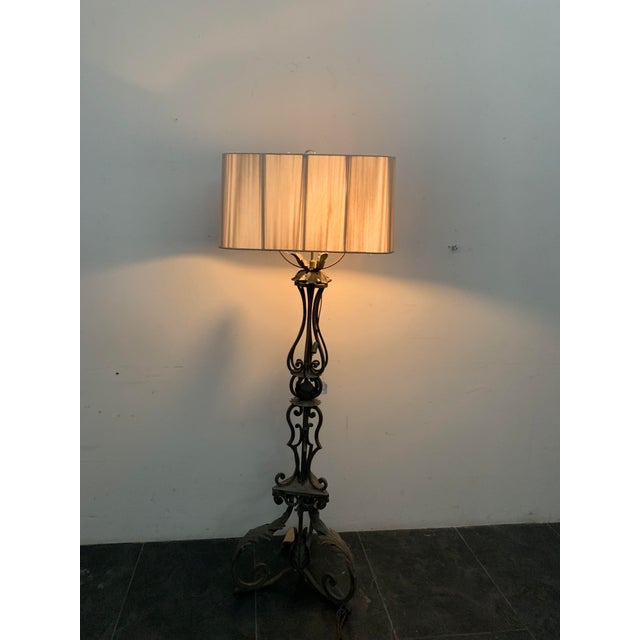 Antique Wrought Iron Floor Lamp, 1890s For Sale - Image 15 of 18