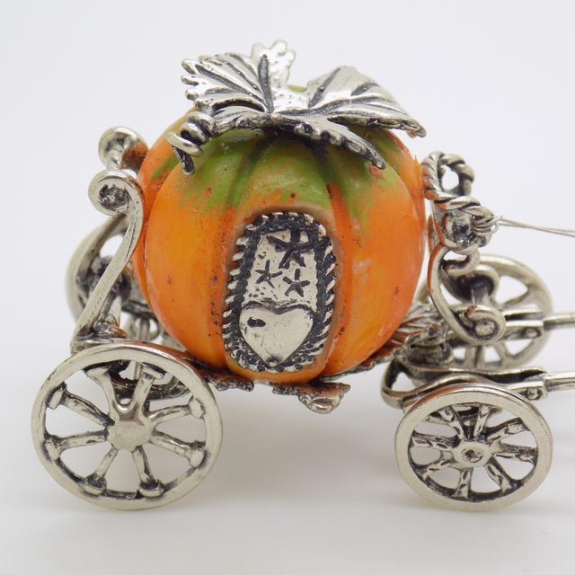 Vintage Italian Silver 800 Cinderella Pumpkin Carriage Figurine by Conti Marco, Arezzo, 1980s For Sale - Image 3 of 13