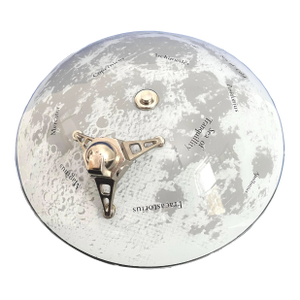 1960s Space Age Moon & Lander Flush Light