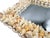 Glass Signed Vintage Diamond-Shaped Seashell Shell Encrusted Wall Mirror – Coastal / Organic Modern For Sale - Image 7 of 13