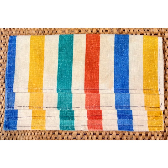 Mid 20th Century Mid-Century Modern French Striped Tea Towel Napkins - Set of 6 For Sale - Image 9 of 10