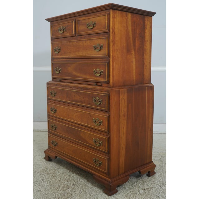 Age: Approx: 60 Years Old Details: Cherry Bracket Feet Dovetailed Drawer Construction High Quality Construction Solid...
