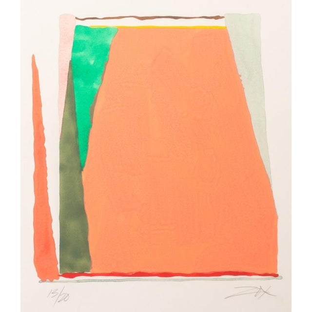 Larry Zox (American, 1937-2006), Abstract Composition in Salmon, Porchoir Print on Paper, from the Stencil Series,...