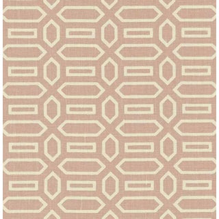 Schumacher X Veere Grenney Pavillion Fabric in Temple Pink For Sale
