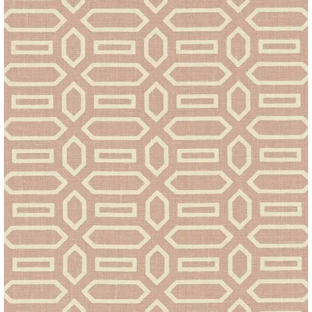 Schumacher X Veere Grenney Pavillion Fabric in Temple Pink For Sale