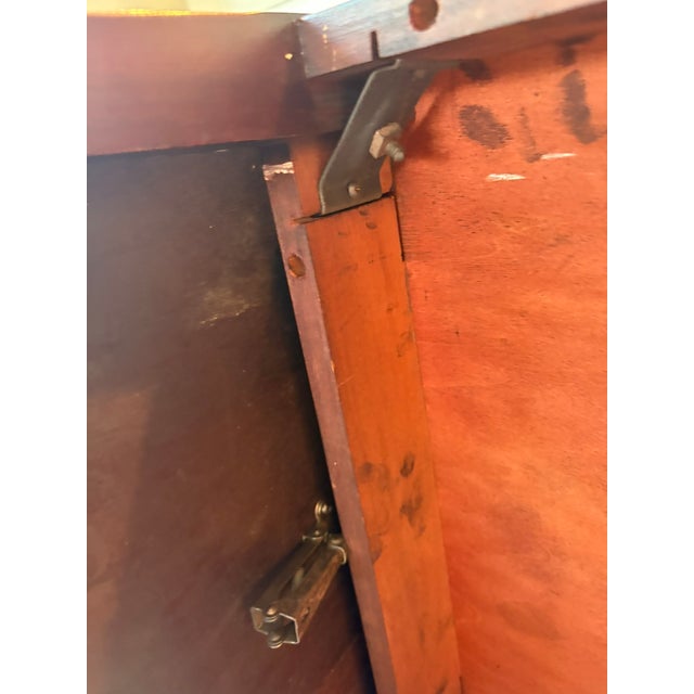 Mid 20th Century English Regency Style Leather Top Drop Leaf Game Table With Tooled Gilt Decoration For Sale - Image 15 of 17