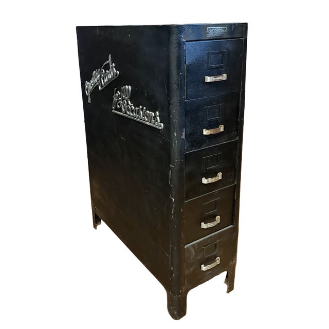 Mid-Century Modern Mid-Century Industrial Filing Cabinet-Original "Greeting Card" Storage For Sale - Image 3 of 12