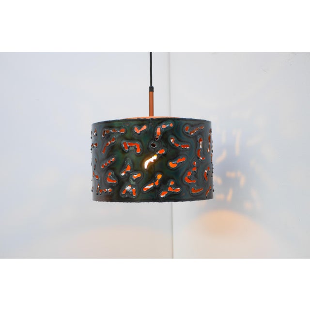 Black Brutalist Copper Pendant Lamp from Boréns, 1970s For Sale - Image 8 of 13