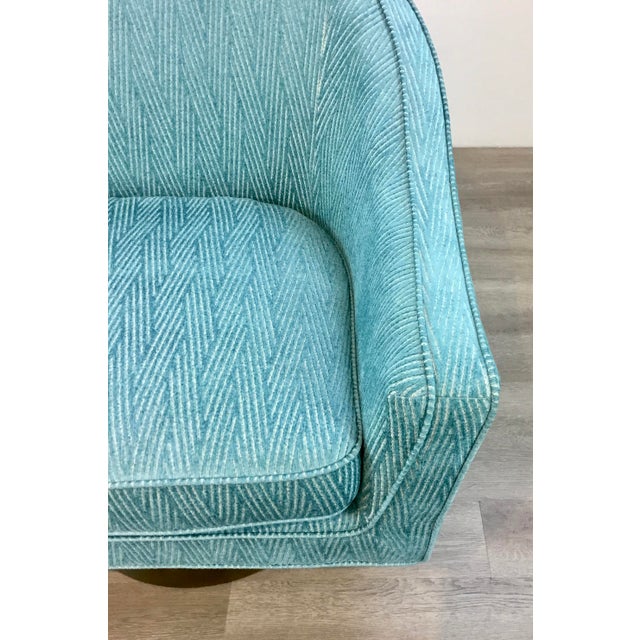 Worlds Away Modern Turquoise Cut Velvet Dominic Swivel ...