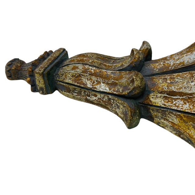 Vintage 1980s Gilded Wall Brackets Pair | Ornate Italian Style Acanthus Leaf Resin Corbels | Regency Hollywood Glam Wall Shelves Decor For Sale - Image 10 of 18