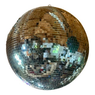 1990s Glass Tile Round/Orb Light With Electric Spinner For Sale