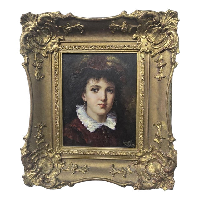 Jonny Gaston, Maria Jose Hernandez, 1955, Oil Painting on Board, Framed For Sale