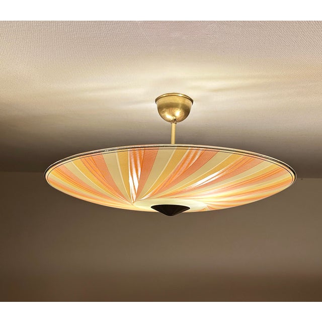Large Mid-Century Modern Glass Pendant Light, 1970s For Sale - Image 11 of 18
