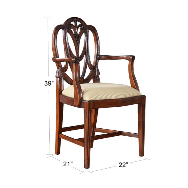 A set of 10 Solid Mahogany Sweet Heart Dining Chairs by Niagara Furniture, the set consisting of 2 arm chair s and 8 side...