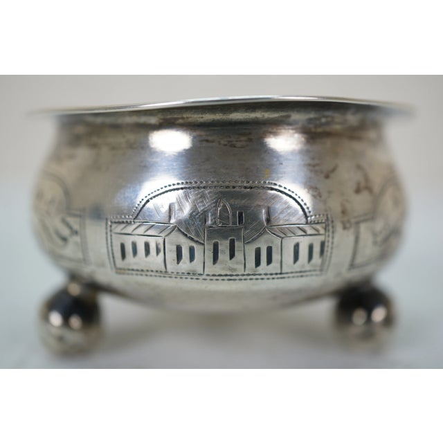 Antique 1874 Russian Silver Salt Cellar & S Kirk & Son Sterling Spoon 2.5" For Sale - Image 10 of 15