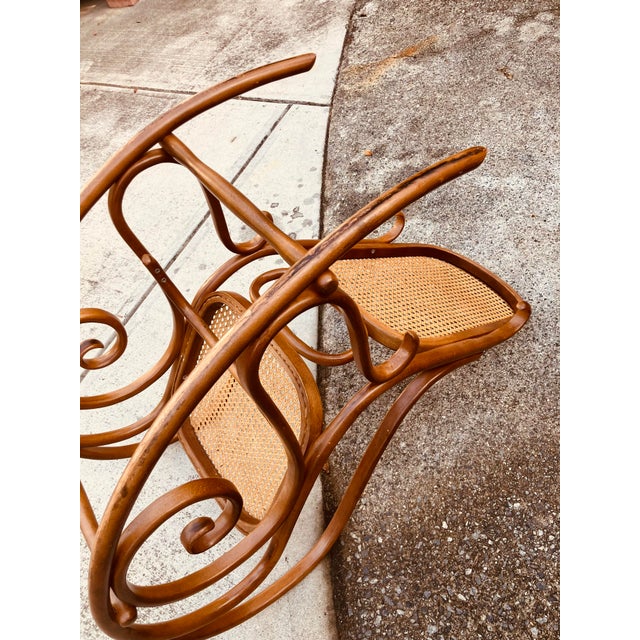1960s 1960s Vintage Authentic Signed #10 Thonet Original Bentwood Rocking Chair For Sale - Image 5 of 12