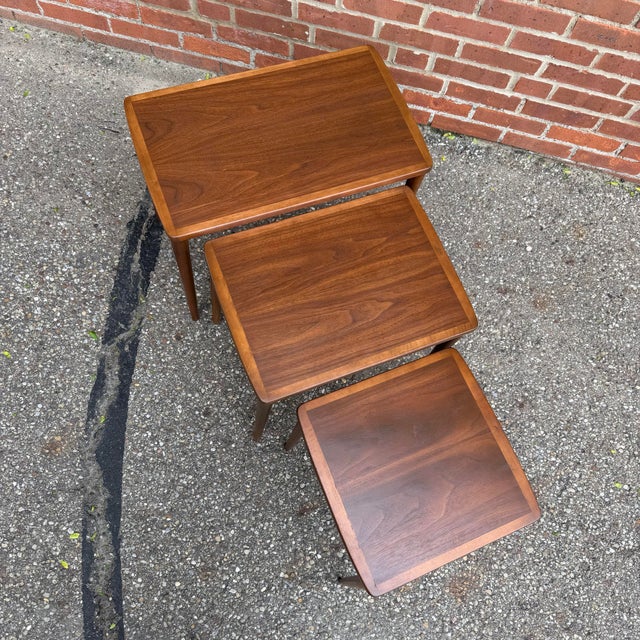 Mid Century Swedish Modern Teak Nesting Side Tables For Sale In Cleveland - Image 6 of 11