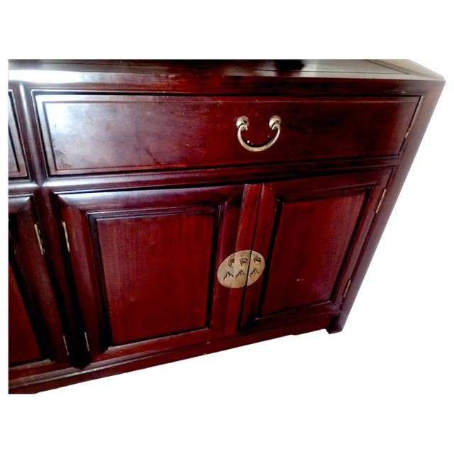 Late 19th Century Late 19th Century Ming-Style Ju-Mu Oriental Credenza or Sideboard For Sale - Image 5 of 10