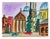 Mid-Century Modern Colorful Skyline by Diane Baldwin For Sale - Image 3 of 4