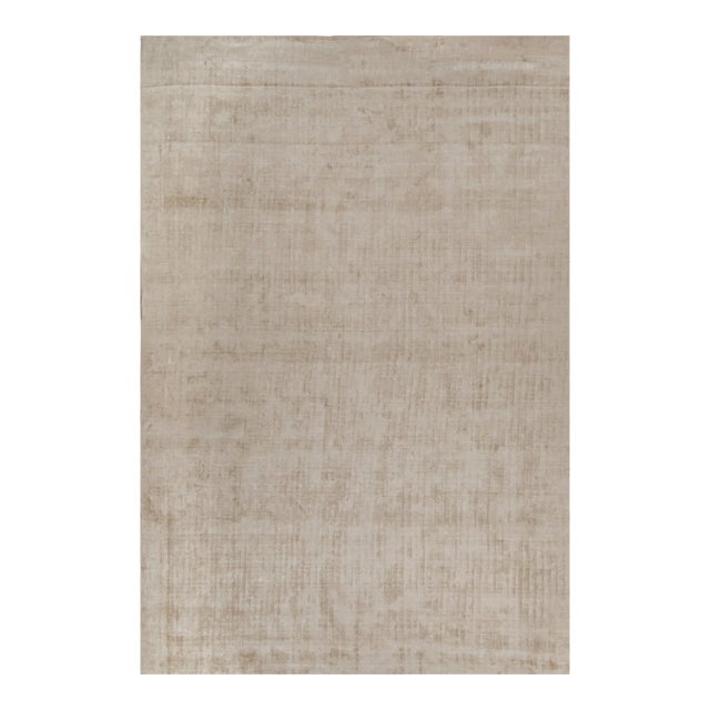 Rug & Kilim’s Modern Rug in Solid Beige - 12x18 For Sale