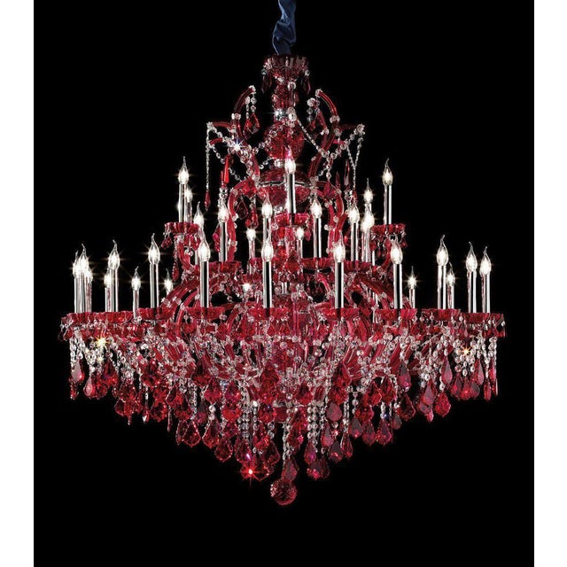 Glass Maria Theresa 30 Lights Chandelier in Colored Artisan Crystal by Aggiolight For Sale - Image 7 of 10