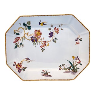 Vintage Wedgwood Devon Rose Georgetown Collection Bamboo Trim Platter For Sale