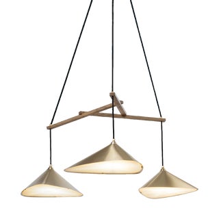Emily Group of Three Pendant in Metallic Tones by Daniel Becker For Sale