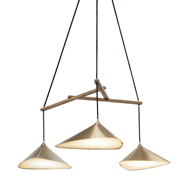 Emily Group of Three Pendant in Metallic Tones by Daniel Becker For Sale