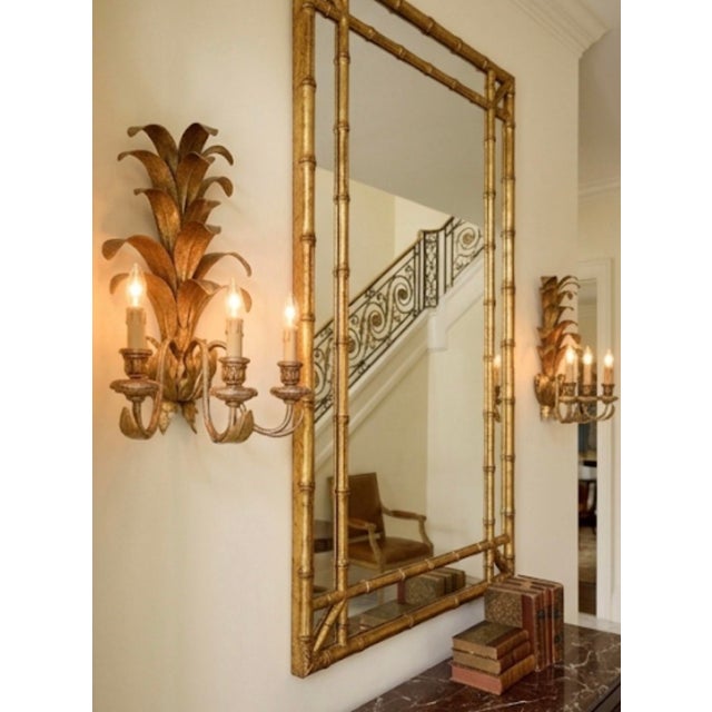 Pair of Vintage Gilt Metal Pineapple Wall Sconces For Sale - Image 11 of 12